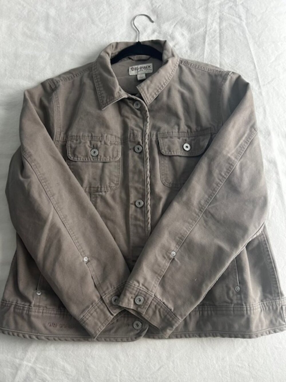 DRI DUCK For Her Canvas Light Brown Chore Jacket XL Button Front